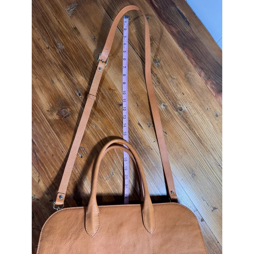 Claudia Firenze Italian Leather Doctor Bag Cognac Satchel Crossbody Tote